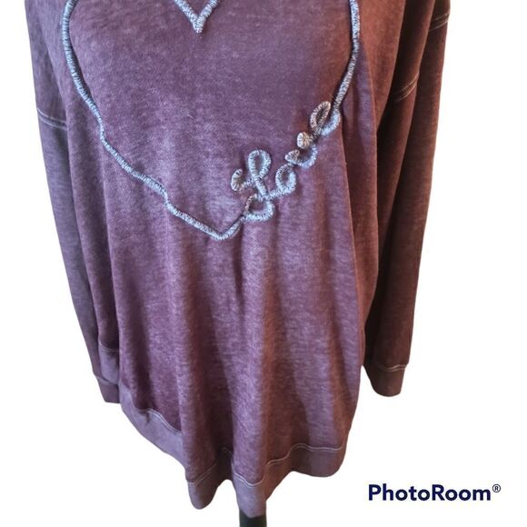 Lane Bryant Lightweight Pullover Hoodie with Embroidered Heart. Size 18/20. - Picture 2 of 7